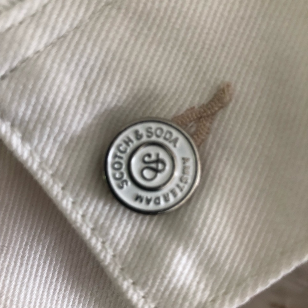 NWT Scotch & Soda 100% Cotton Off-White Denim Jacket XL - Picture 9 of 13